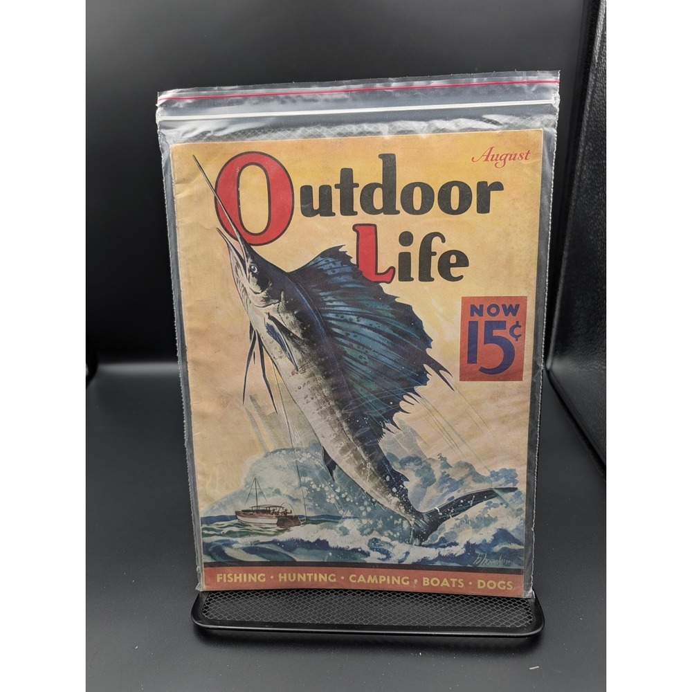 Outdoor Life Magazine August 1937 Hunting Fishing Camping Cover Great Condition
